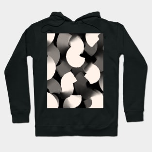 Black and White, Wavy, Brush Stroke Style Hoodie